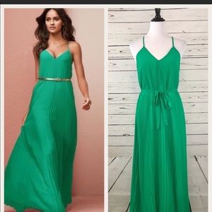 Victoria’s Secret knife pleat maxi dress emerald